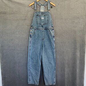 Levi's Premium Wide Leg Jean Carpenter Overalls Red Tab Light Wash Women's Large
